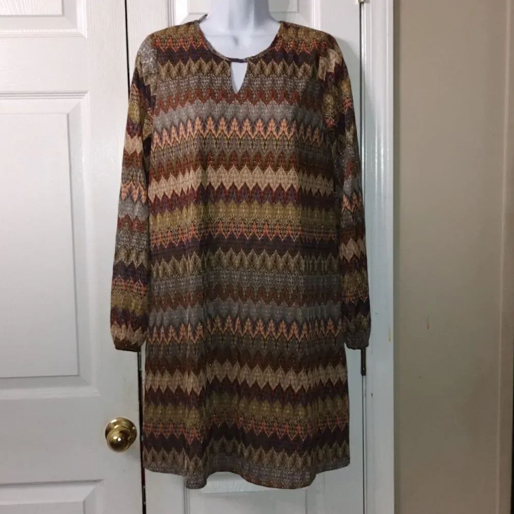 Ya Angeles  boho  shift dress Sz L  NWOT